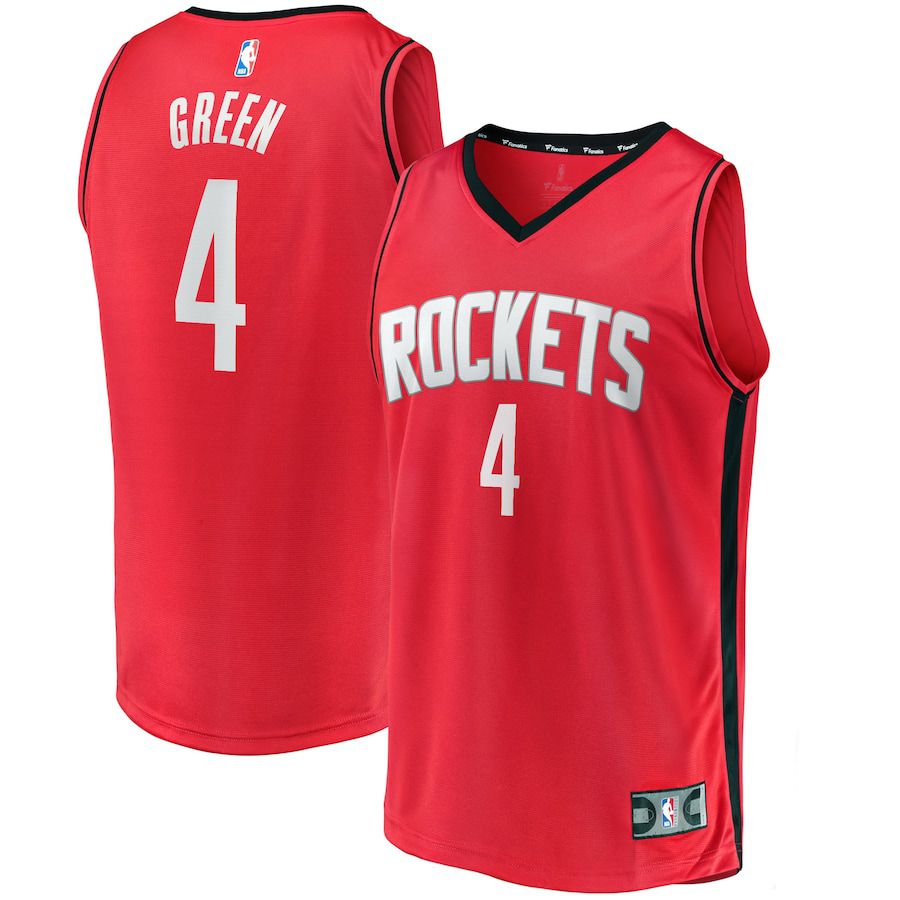 Men Houston Rockets 4 Jalen Green Fanatics Branded Red Fast Break Replica Player NBA Jersey